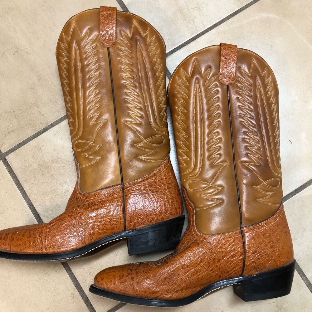 Velvet-eez cowboy boots size 9 man made trim brown western